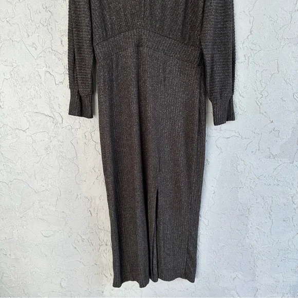 ANTHROPOLOGIE Daily Practice Dress Size Large Barre Midi Ribbed Long Sleeve - Picture 6 of 11